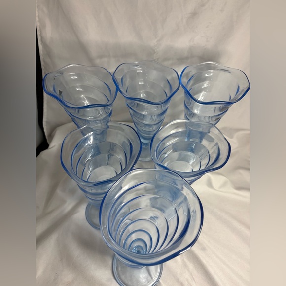 6-Italian Bromioli Rocco blue glass dessert dishes - Picture 5 of 7
